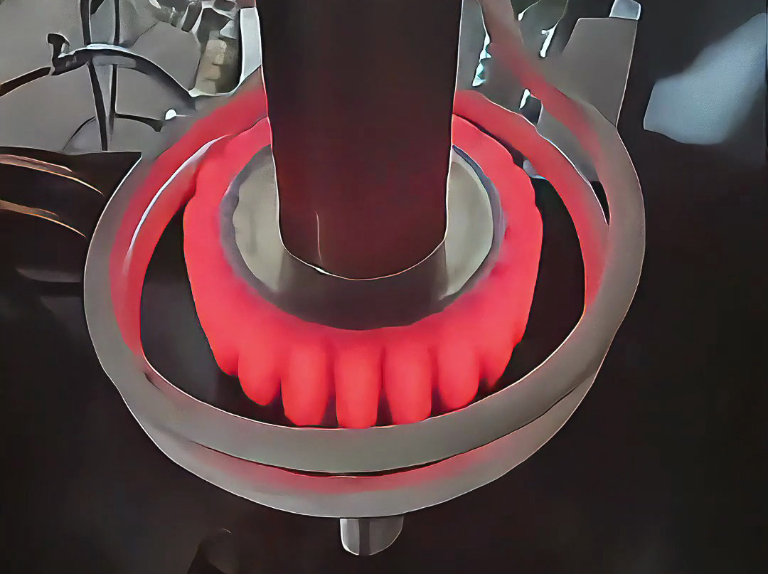 現(xiàn)在看到的齒輪軸 —正在使用超高頻淬火機(jī)進(jìn)行試樣淬火測試