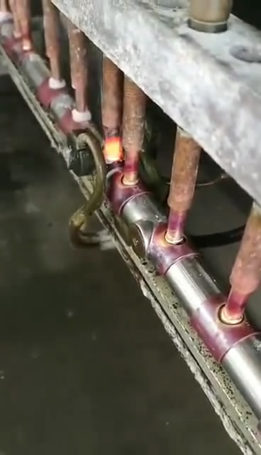 直排銅管焊接案例 高頻焊接機(jī)焊接銅管